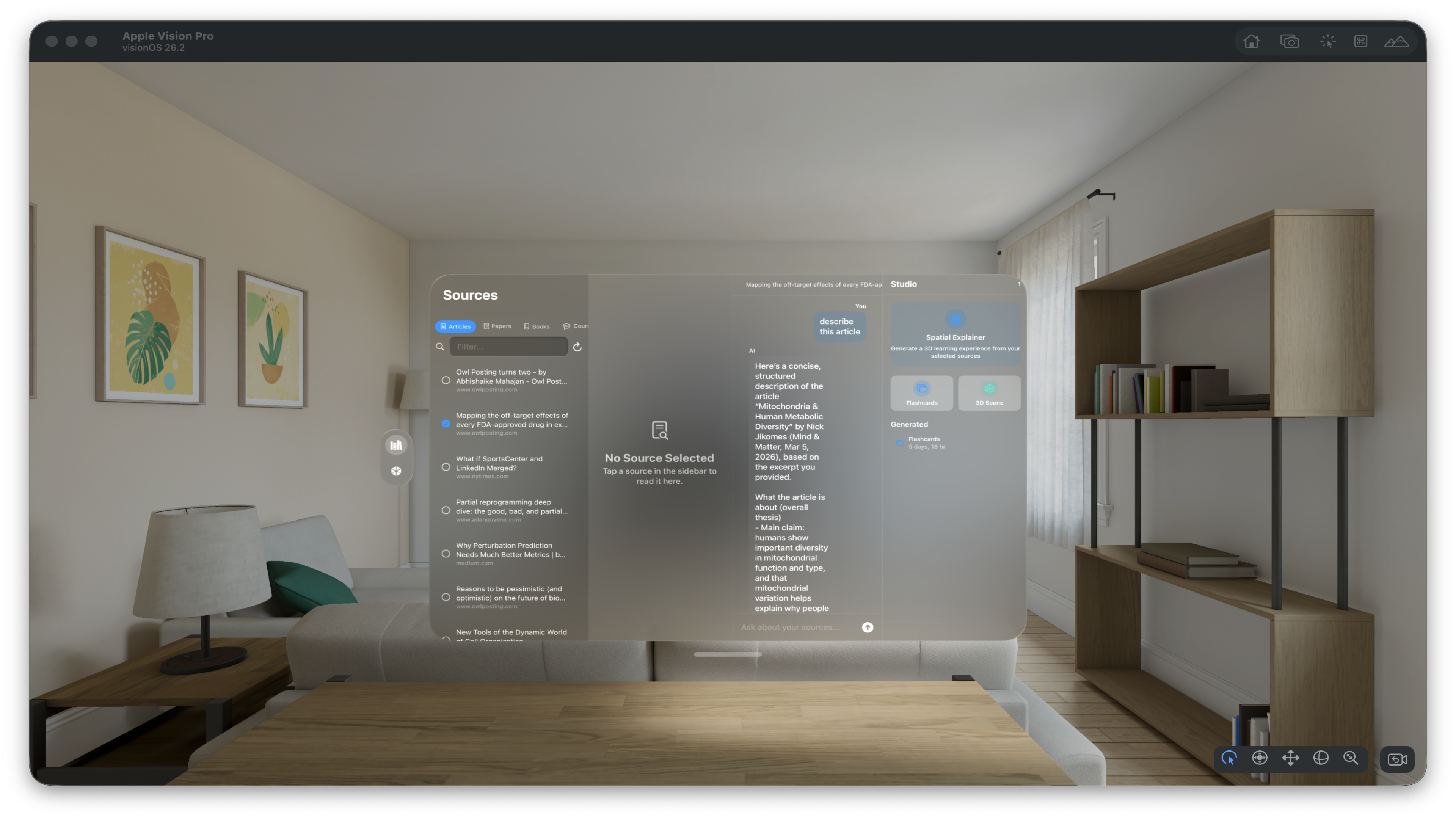 FeynmanLM on Apple Vision Pro